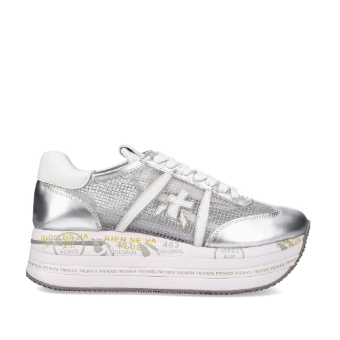 Premiata Silver Leather Beth Sneakers