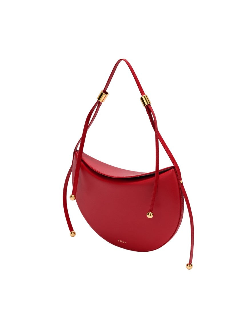 Furla Moonstone S Leather Shoulder Bag, Red