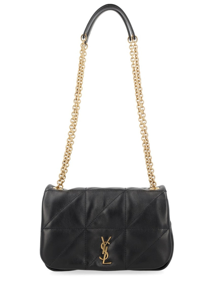 Saint Laurent Mini Shoulder Bag With Quilted Lambskin And Gold Accent