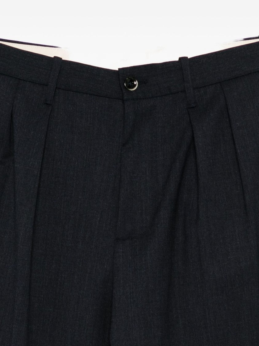 Nine In The Morning Tailored Blue Trousers With Pleated Front Design