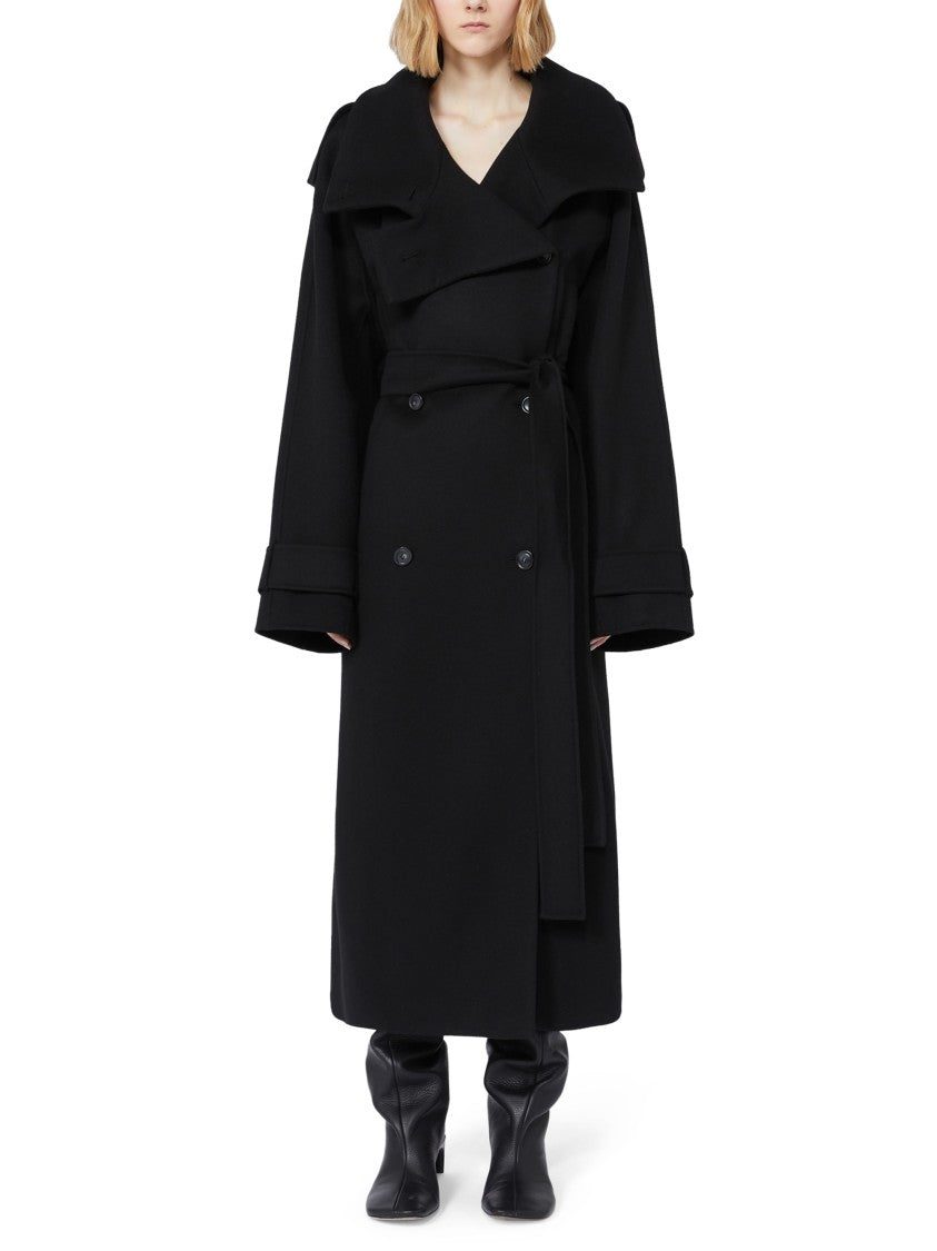 Max Mara Tailored Black Coat In 100% Virgin Wool
