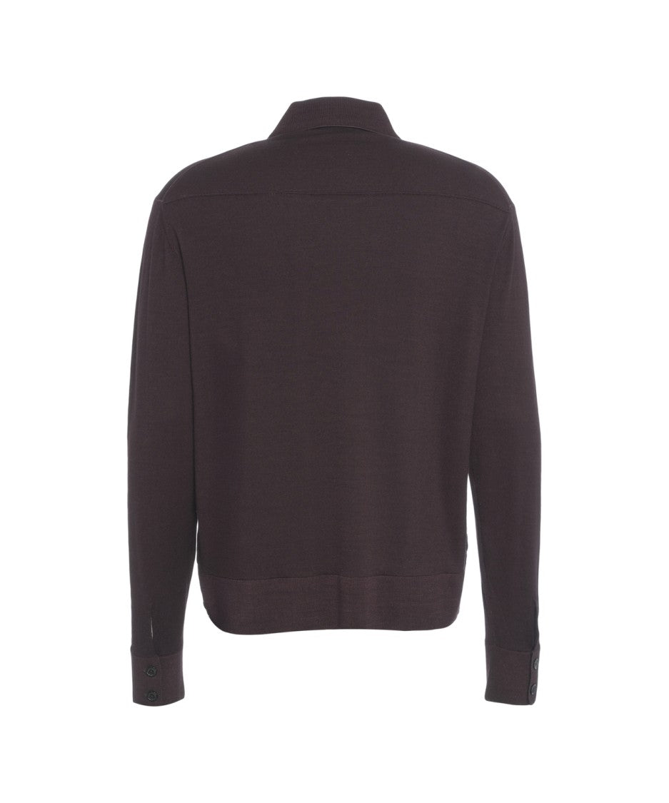 Paolo Pecora Refined Knit Shirt With Full Button Closure