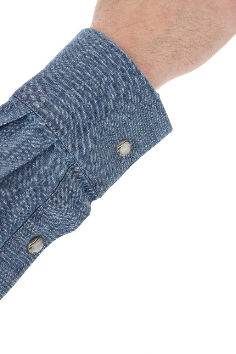 Eleventy Lightweight Western Denim Casual Shirt