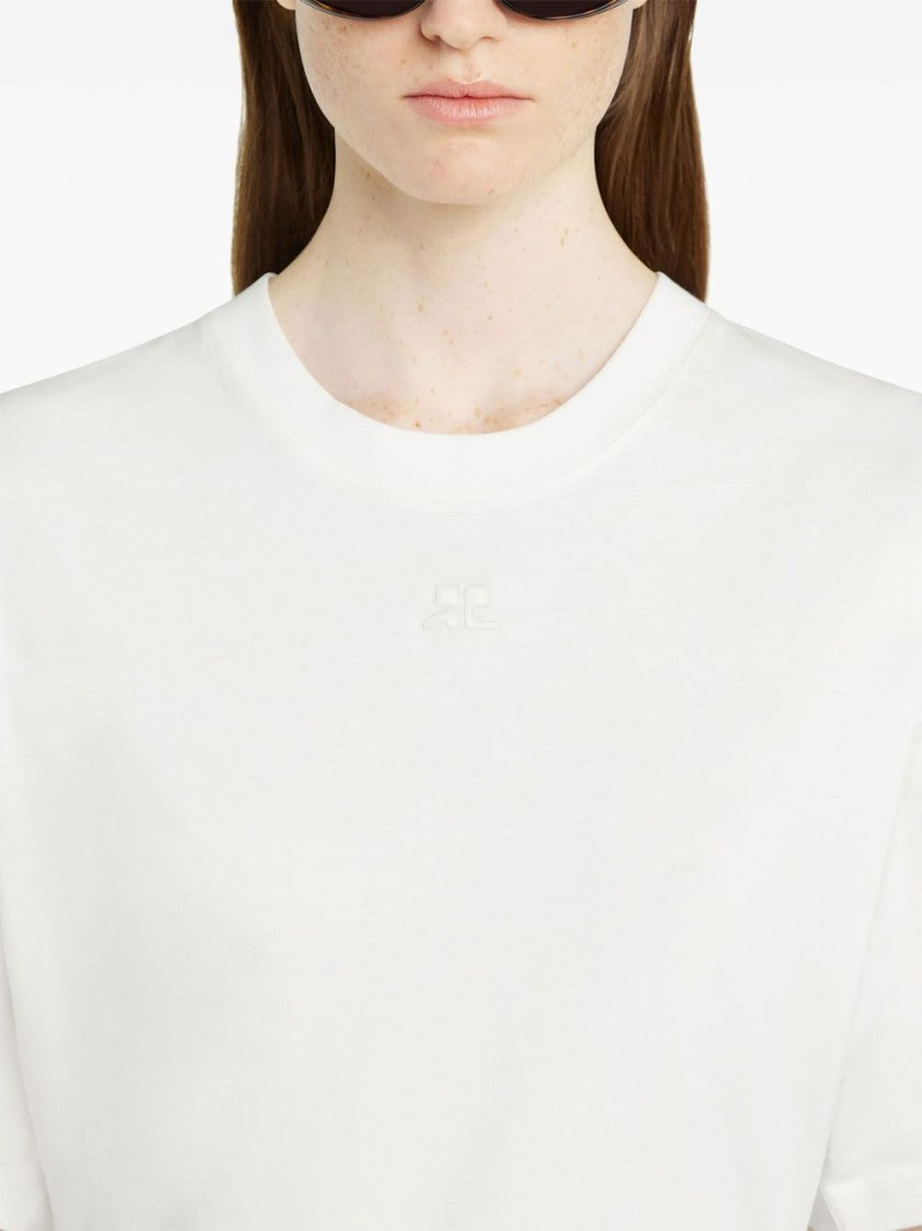 Courrèges White Top With Embossed Logo Detail