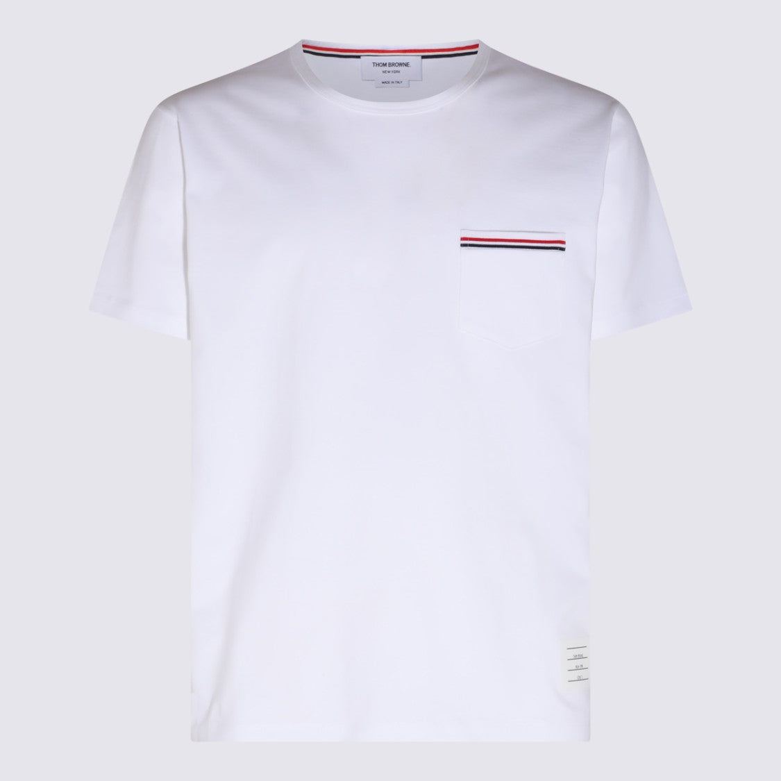Thom Browne Cotton T-Shirt With Rwb Pocket Trim