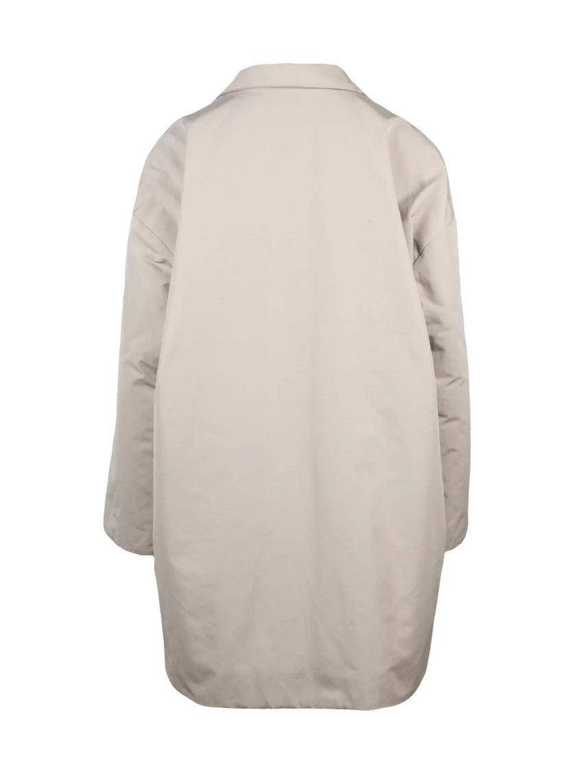 Aspesi Short Beige Coat With Light Padding And Flap Pockets