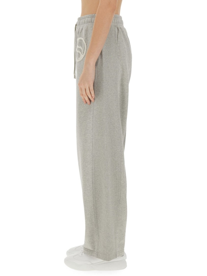 Stella Mccartney Wide Leg Cotton Jogging Pants With Subtle Logo