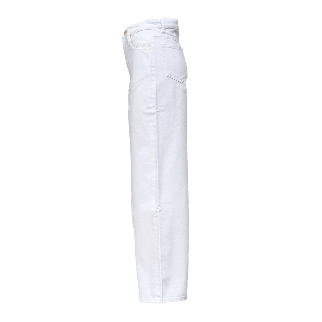 Ganni High-Waisted White Denim Lari Jeans With Lace-Trimmed Pockets