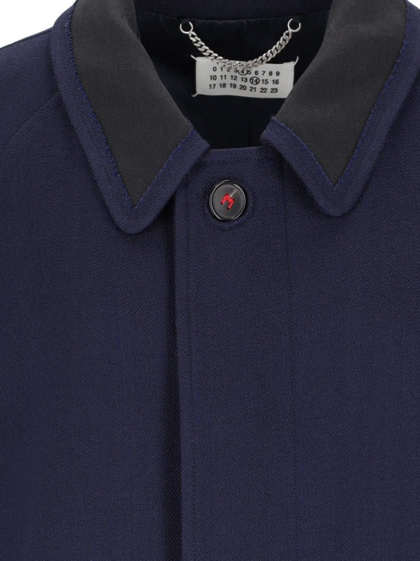 Maison Margiela Blue Wool Viscose Coat