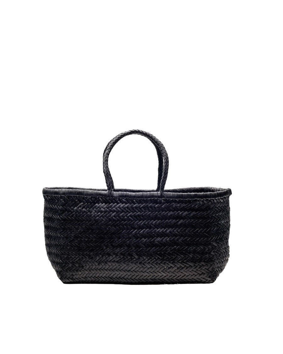 Dragon Diffusion Handwoven Buffalo Leather Tote With Chevron Weave Pattern