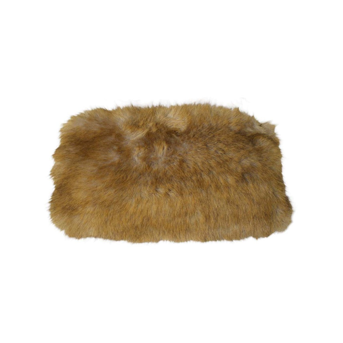 Msgm Plush Textured Brown Faux Fur Clutch Bag