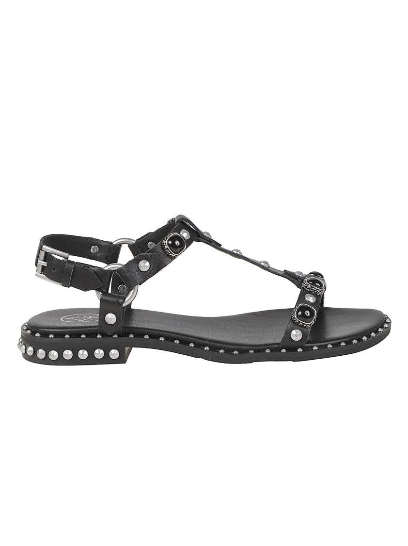 Ash Podium Black Studded Flat Sandals