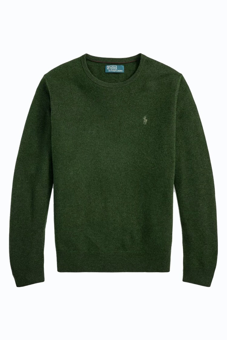 Polo Ralph Lauren Dark Green Heathered Crew-Neck Sweater