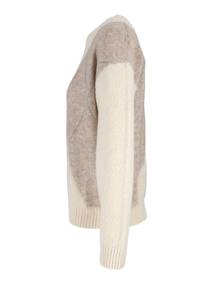 Peserico Knitted Sweater Diamond Pattern Sweater