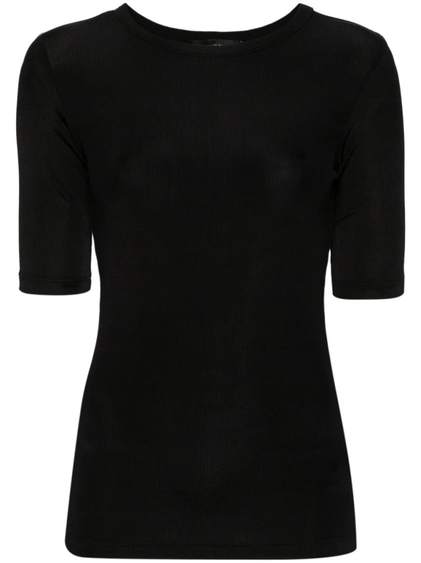 Fabiana Filippi Black Jersey Viscose Blend T-Shirt