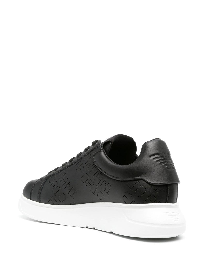 Emporio Armani Casual Black Leather Trainers