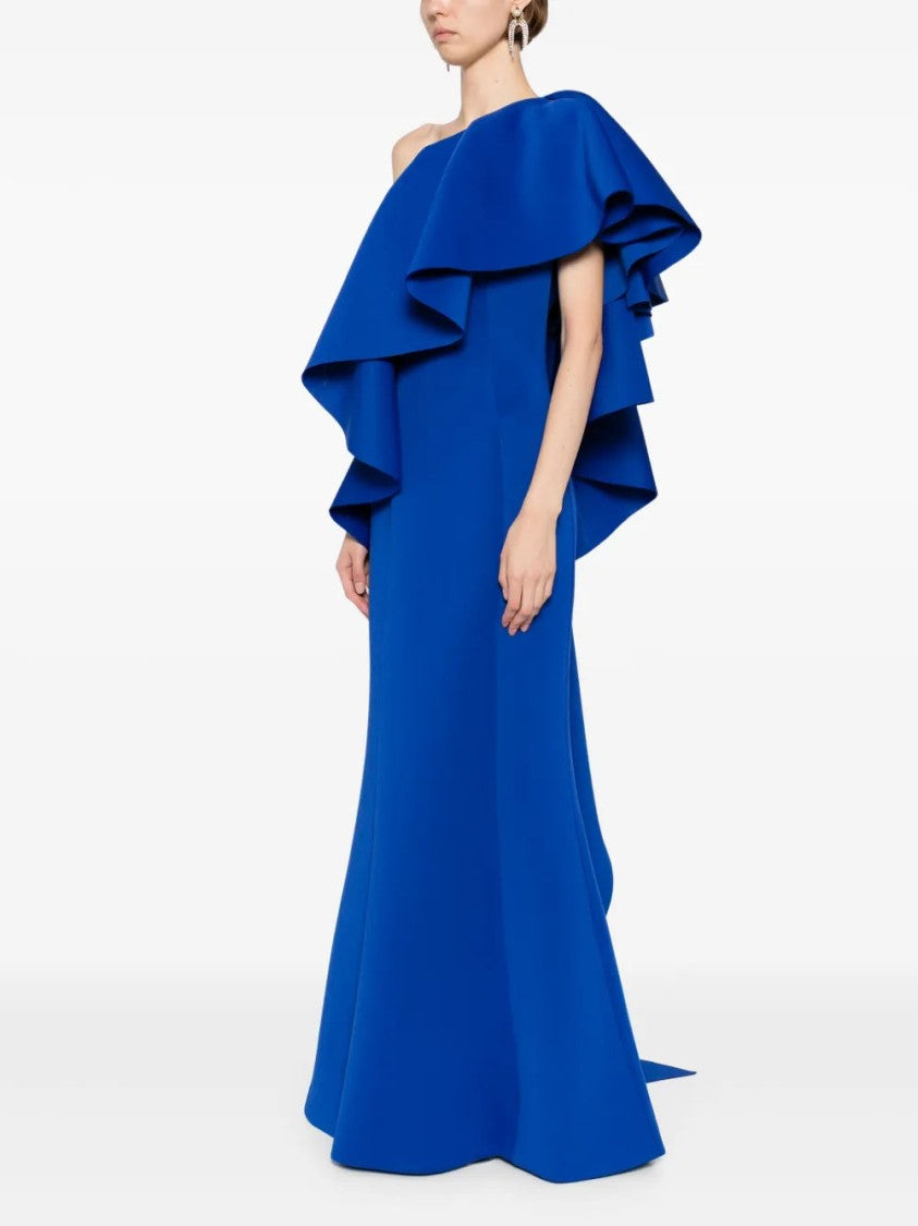 Saiid Kobeisy Ruffled Scuba Long Dress