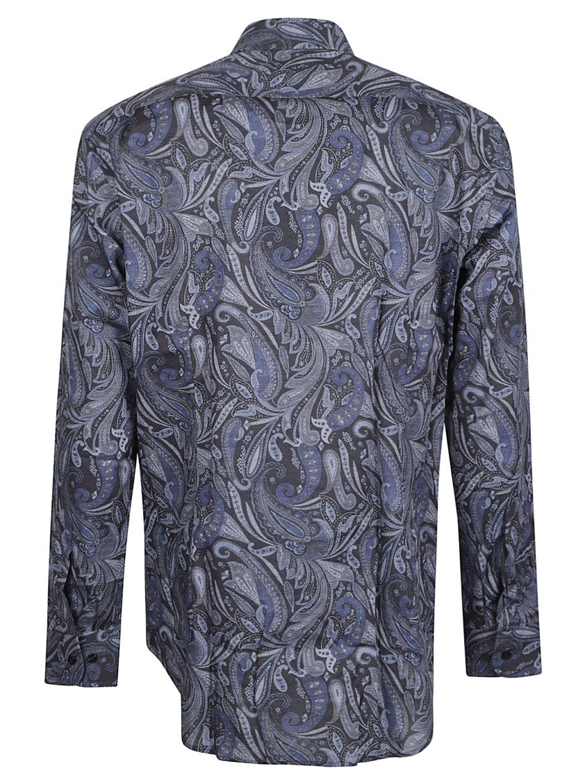 Etro Roma Paisley Pattern Cotton-Blend Long-Sleeve Shirt
