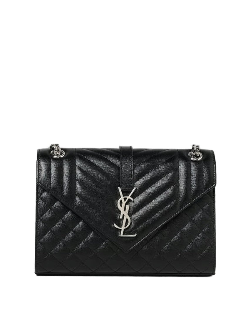Saint Laurent Chevron-Pattern Calf Leather Shoulder Bag