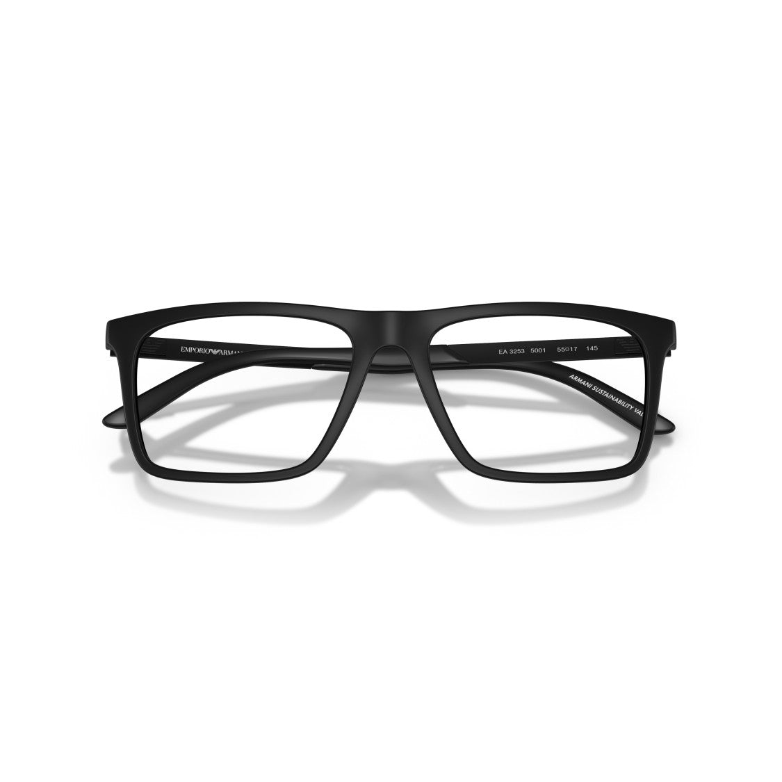 Emporio Armani 0Ea3253 Matte Black Rectangular Frame Eyeglasses