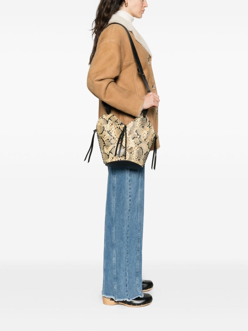 Isabel Marant Snakeskin Pattern Shoulder Bag With Structured Design