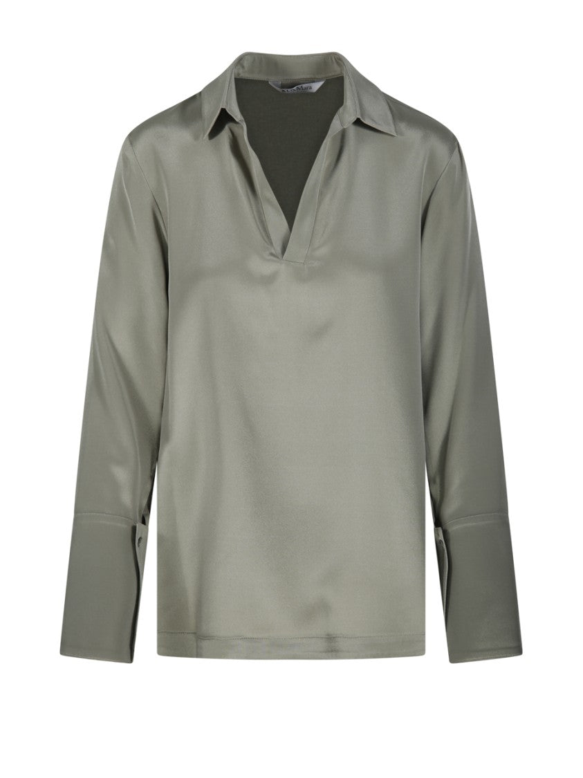 Max Mara Relaxed-Fit Blouse With Classic Collar And Unique Cuffs