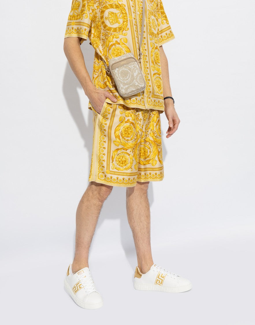 Versace White La Greca Logo Polyamide Sneakers