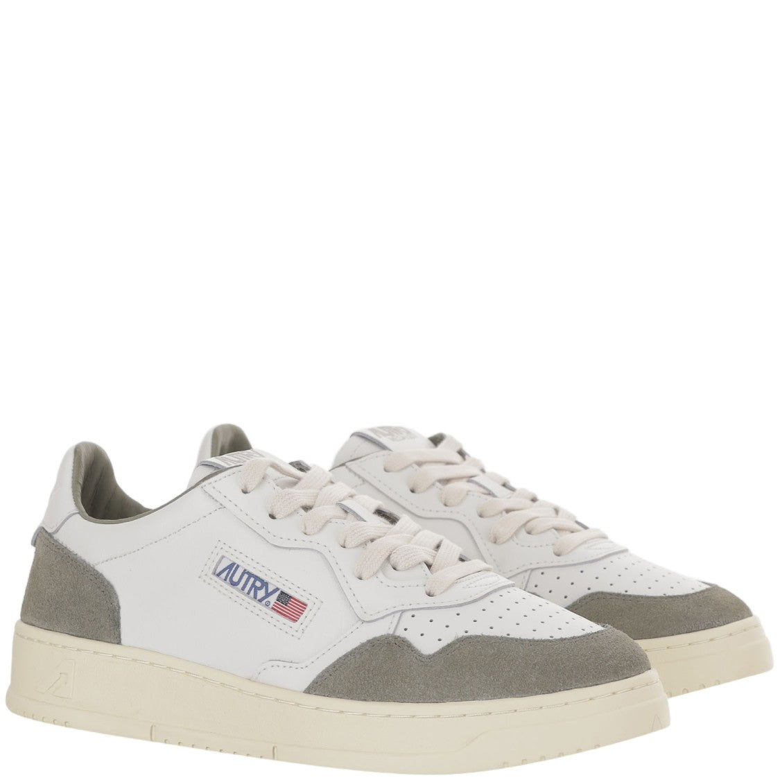 Autry Medalist Low Leather Sneakers With Smooth And Suede Paneling