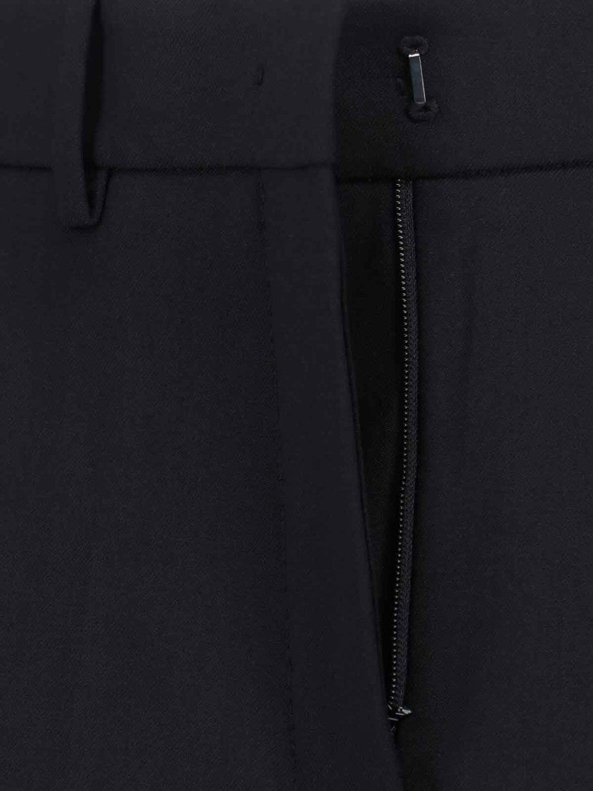 Incotex Straight-Leg Trousers In Black Virgin Wool With Elasticated Waistband