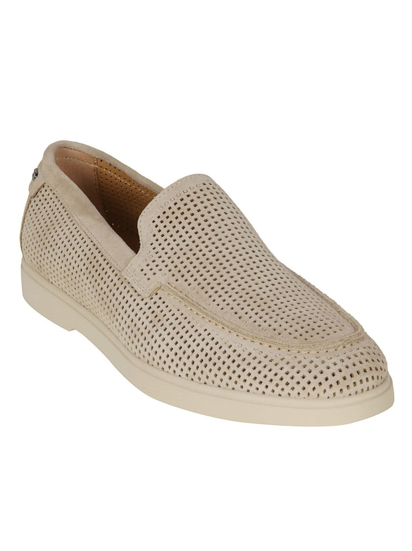 Baldinini Perforated Suede Slip-On Loafers