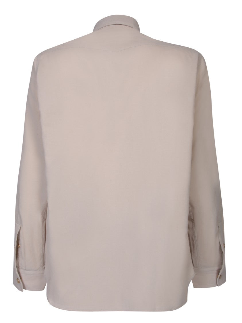 Lardini Classic Cotton Casual Shirt With Western-Inspired Pockets