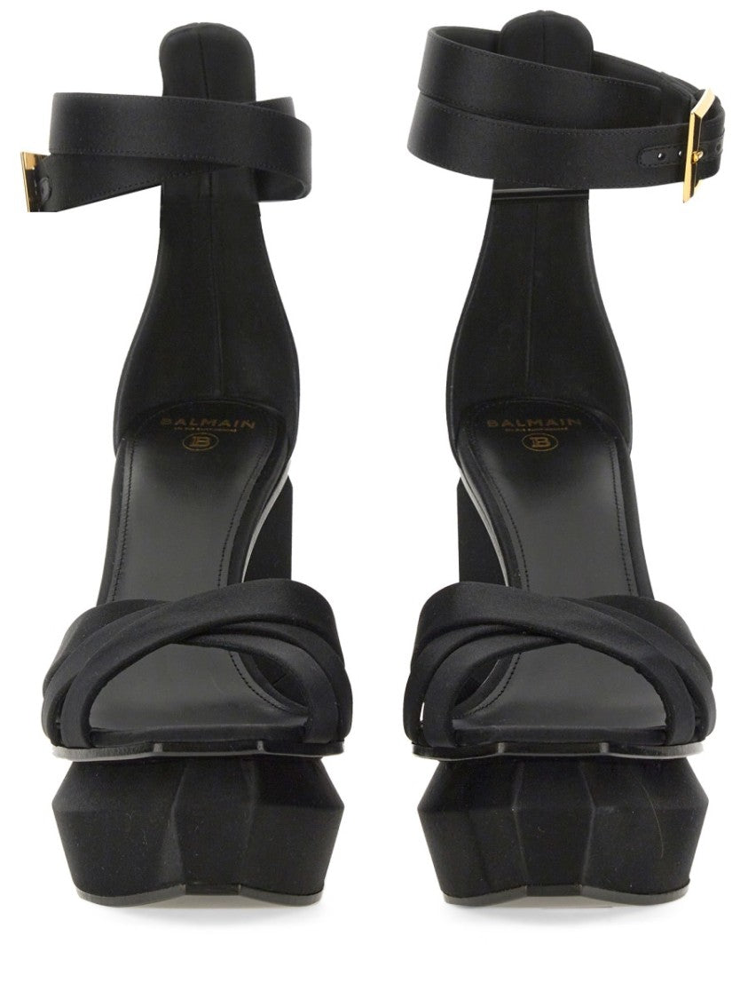 Balmain Geometric Design Platform Sandal