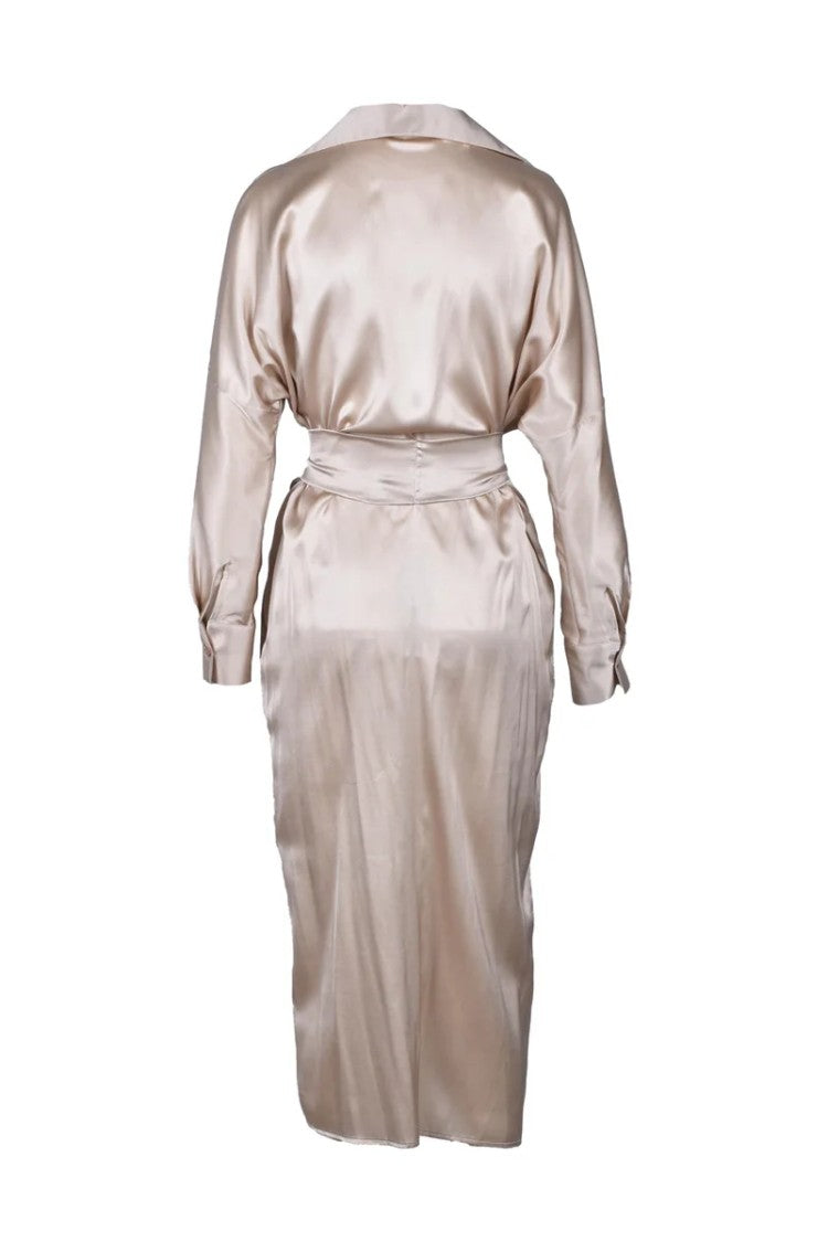 Wild Cashmere Silk Chemise Dress - Beige