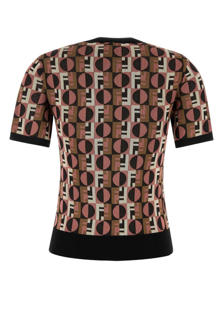 Fendi Embroidered Stretch Viscose Blend Sweater