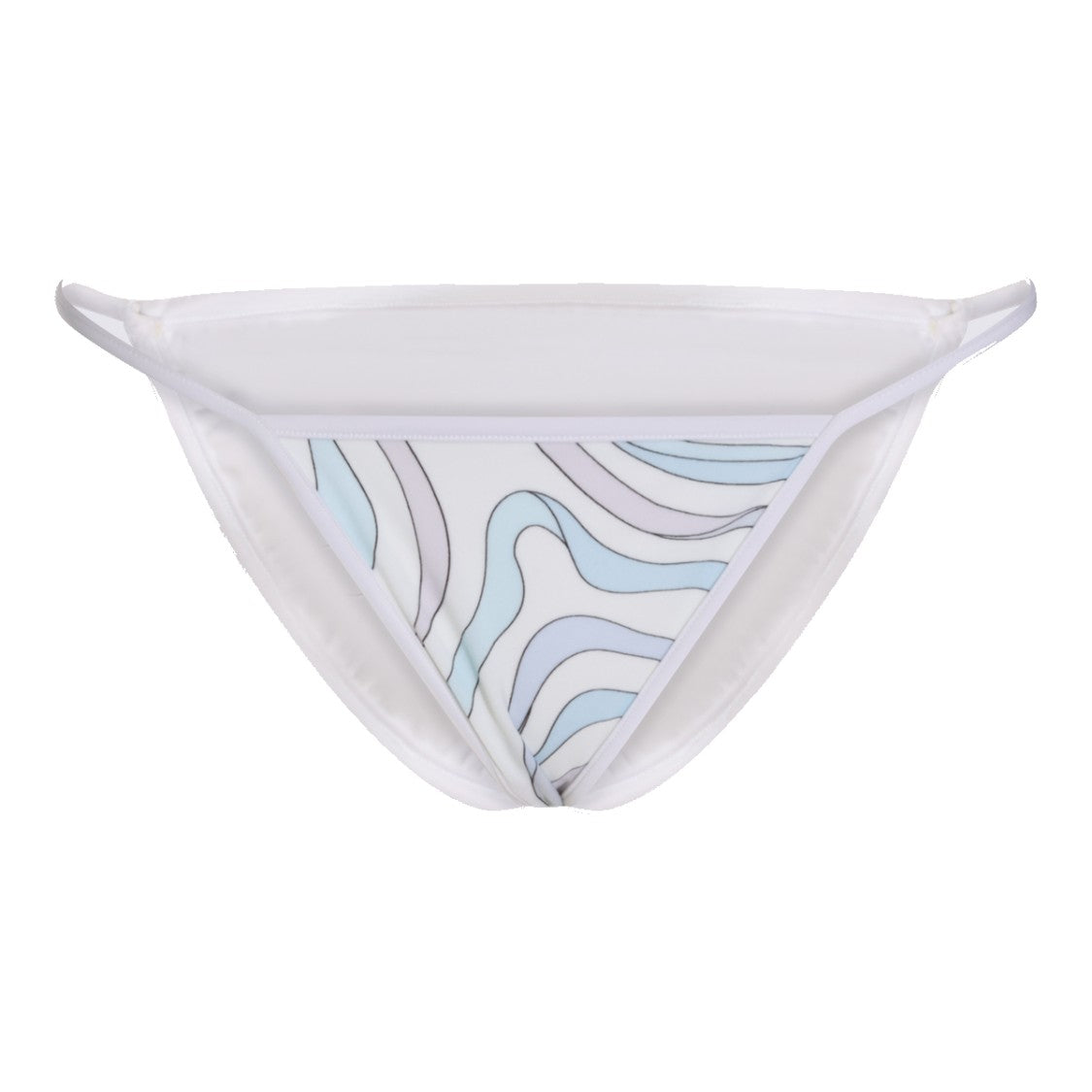 Emilio Pucci Minimalist Bikini Bottom With Thin Side Straps And Wavy Pattern