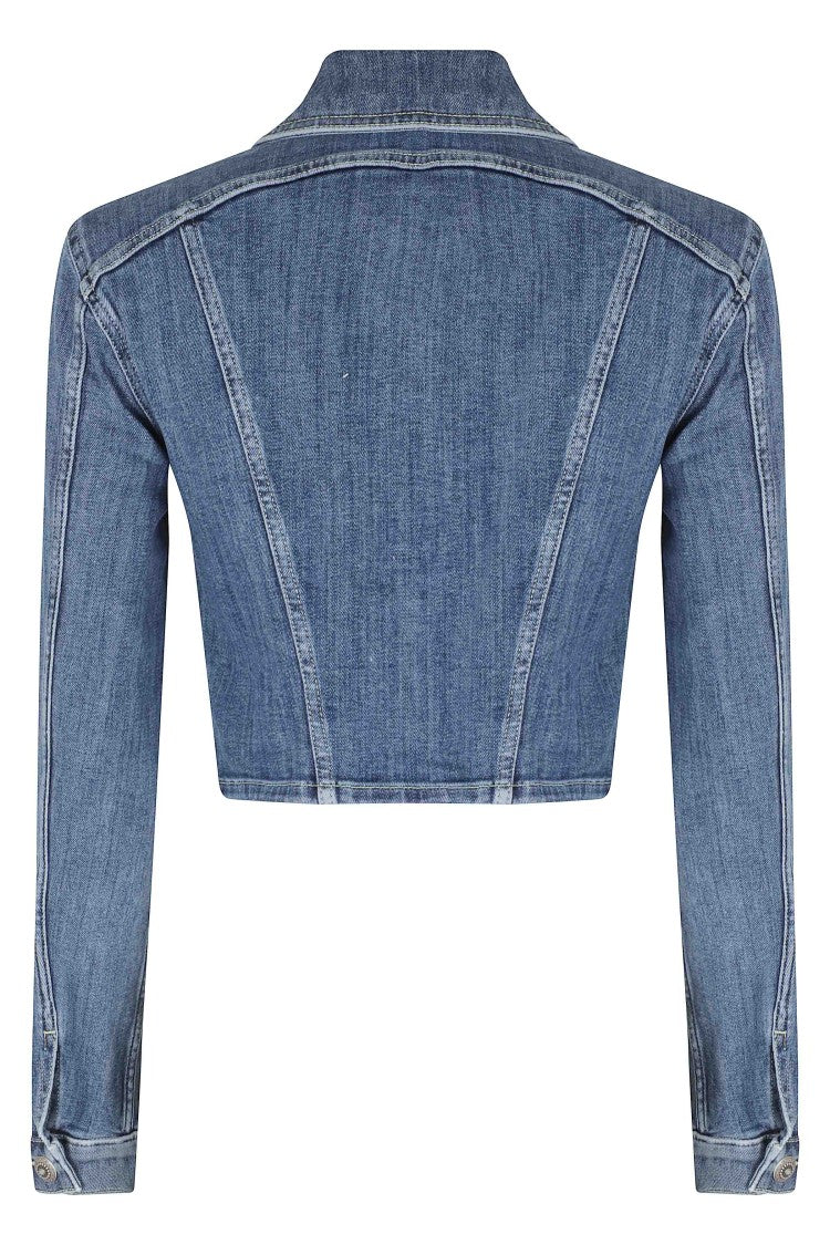 Dondup Denim Jewel Button Cropped Jacket