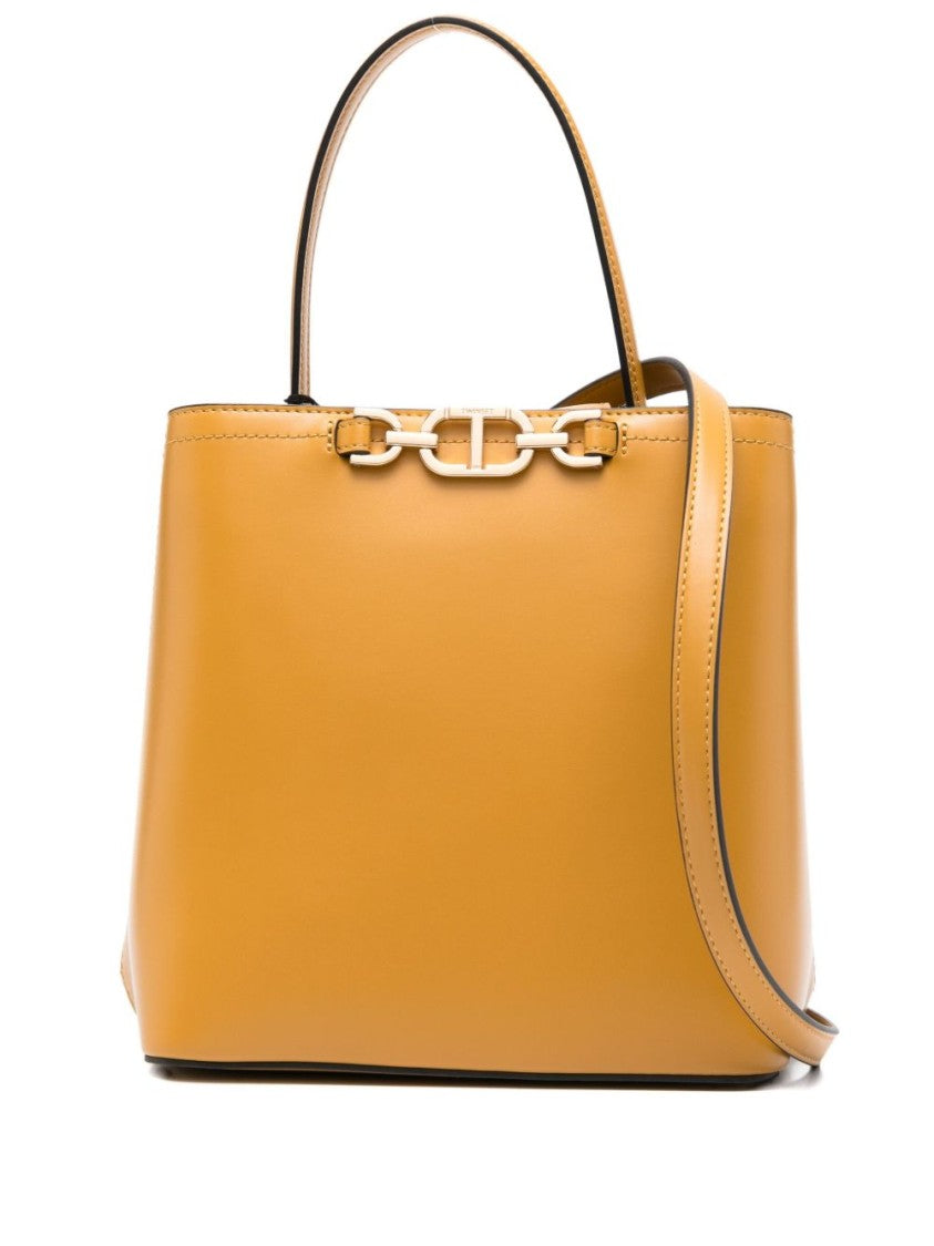 Twin-Set Structured Tote Bag With Polished Hardware And Versatile Straps
