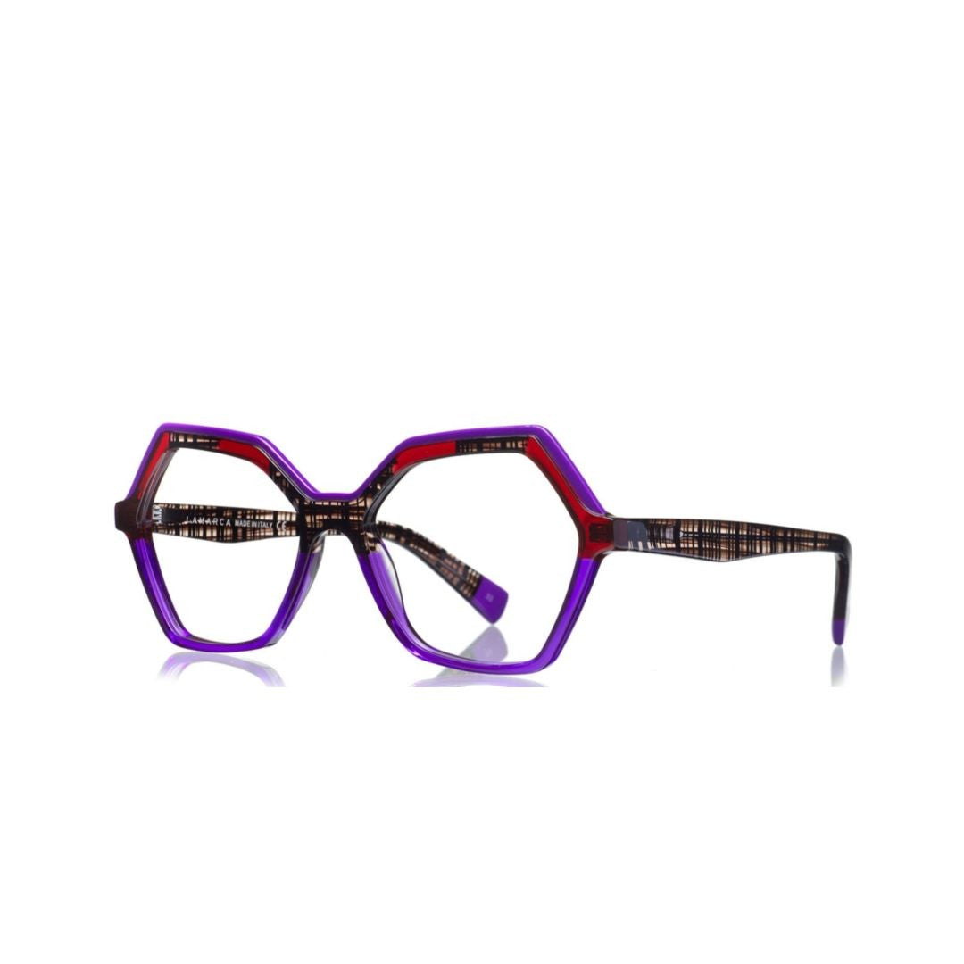 Lamarca Mosaico 147 Hexagonal Geometric Eyeglasses With Textured Temples