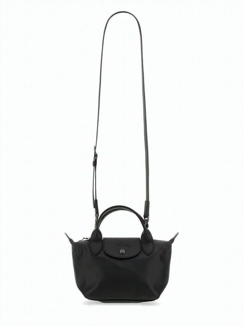 Longchamp Compact Black Leather Tote Bag