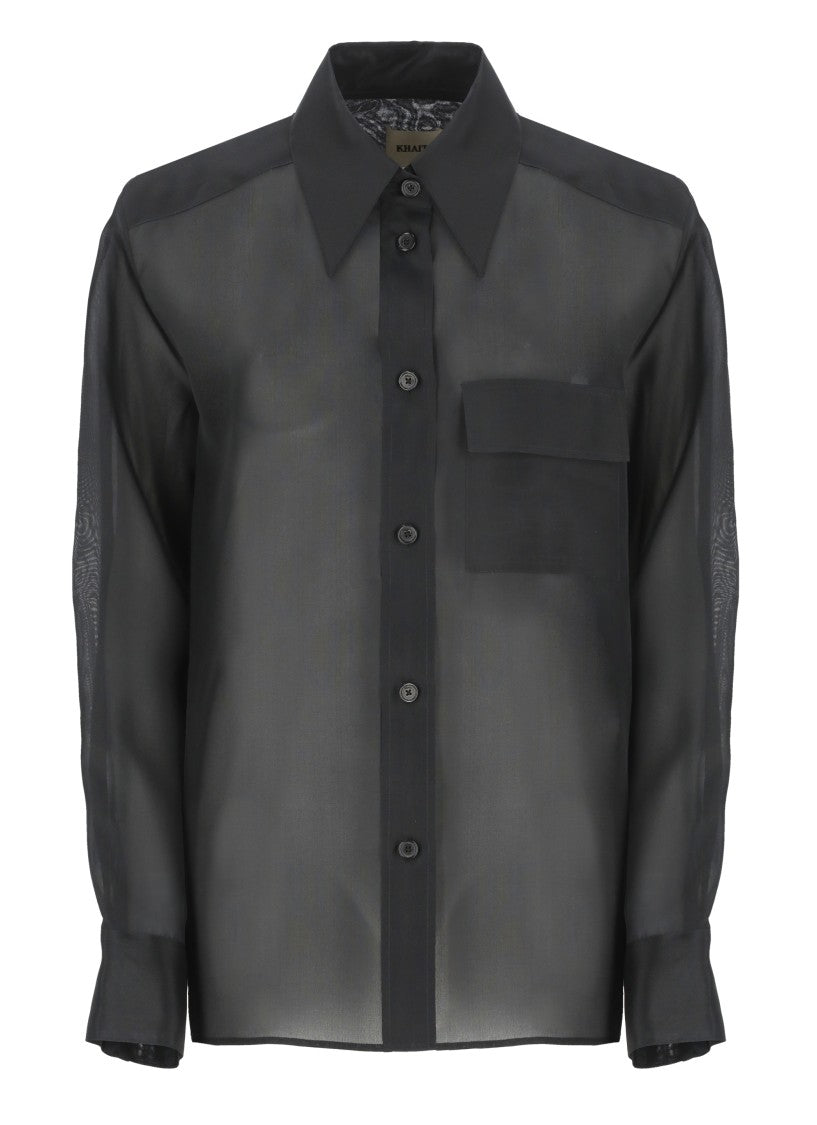 Khaite Black Silk Shirt
