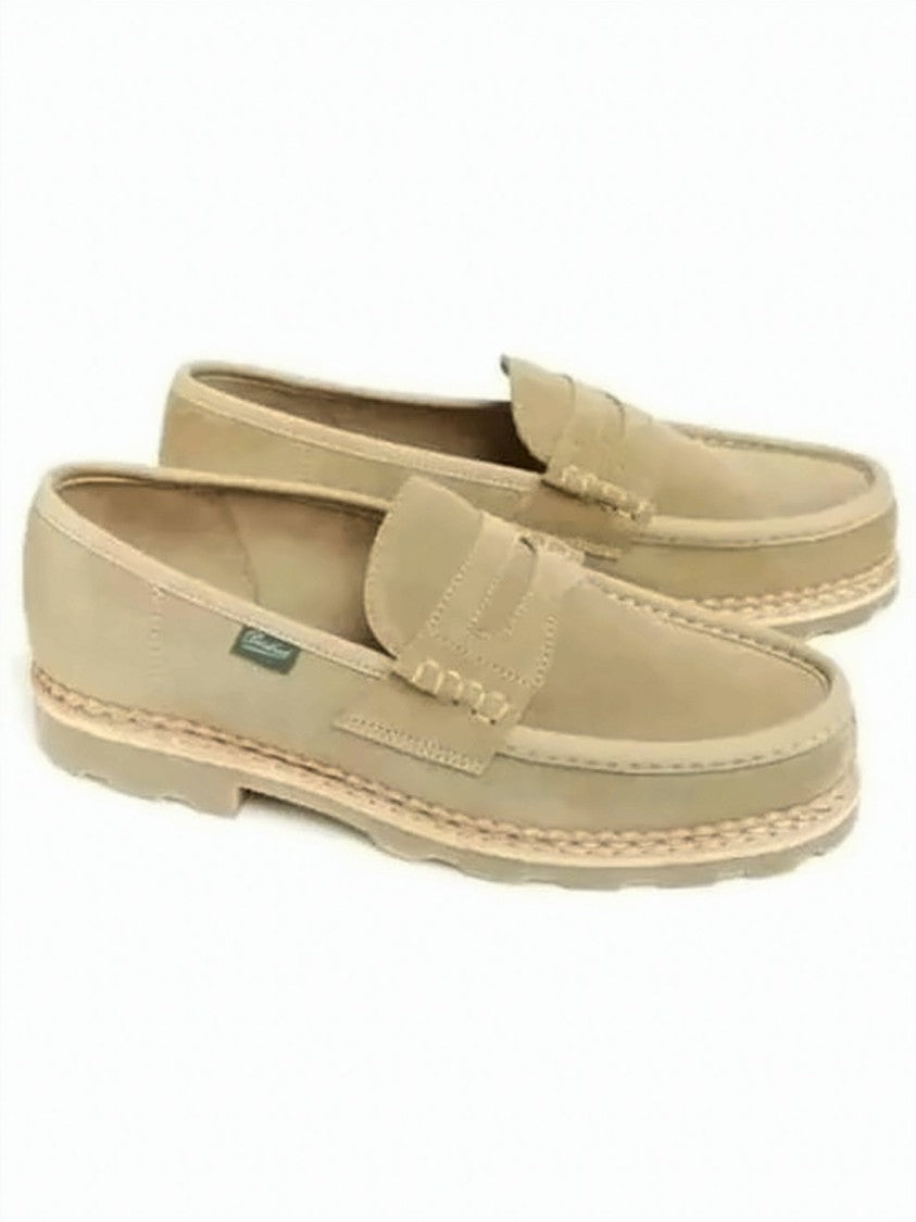 Paraboot Moccasin Toe Suede Loafers With Rubber Sole