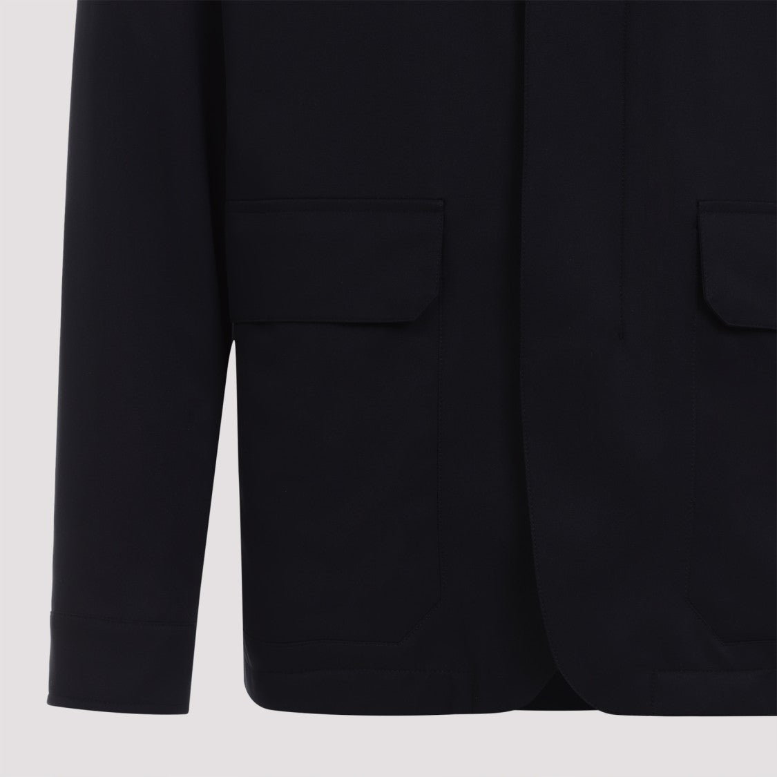 Zegna Black Jacket With High Collar And Button Closure