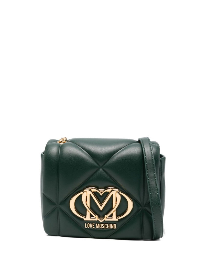 Love Moschino Quilted Green Shoulder Bag