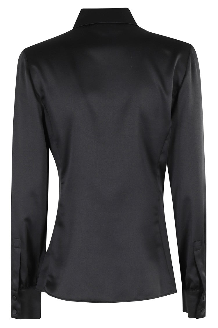 Emporio Armani Asymmetrical Satin Shirt With Classic Collar