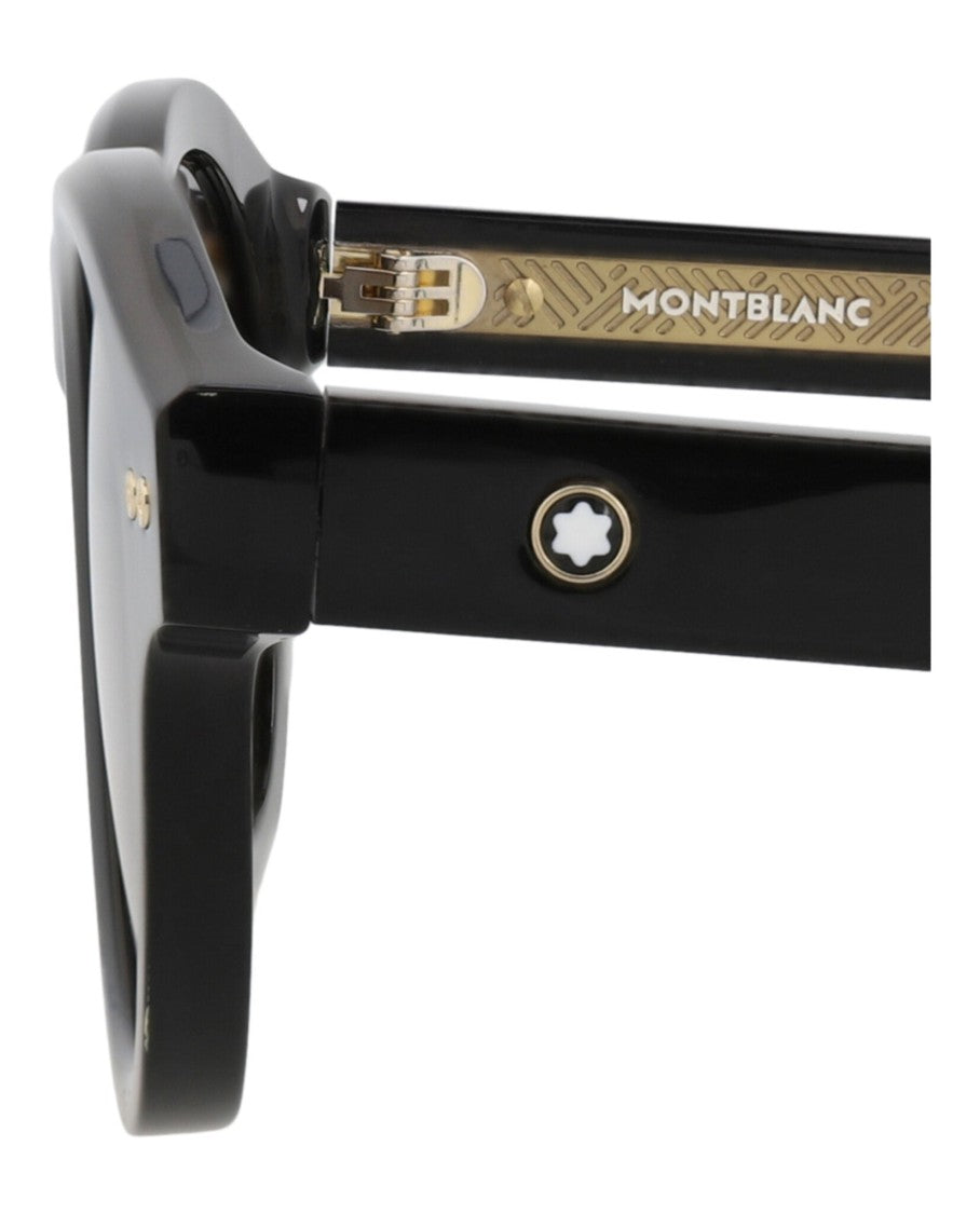 Montblanc Round-Frame Sunglasses In Recycled Acetate With Subtle Metallic Accents