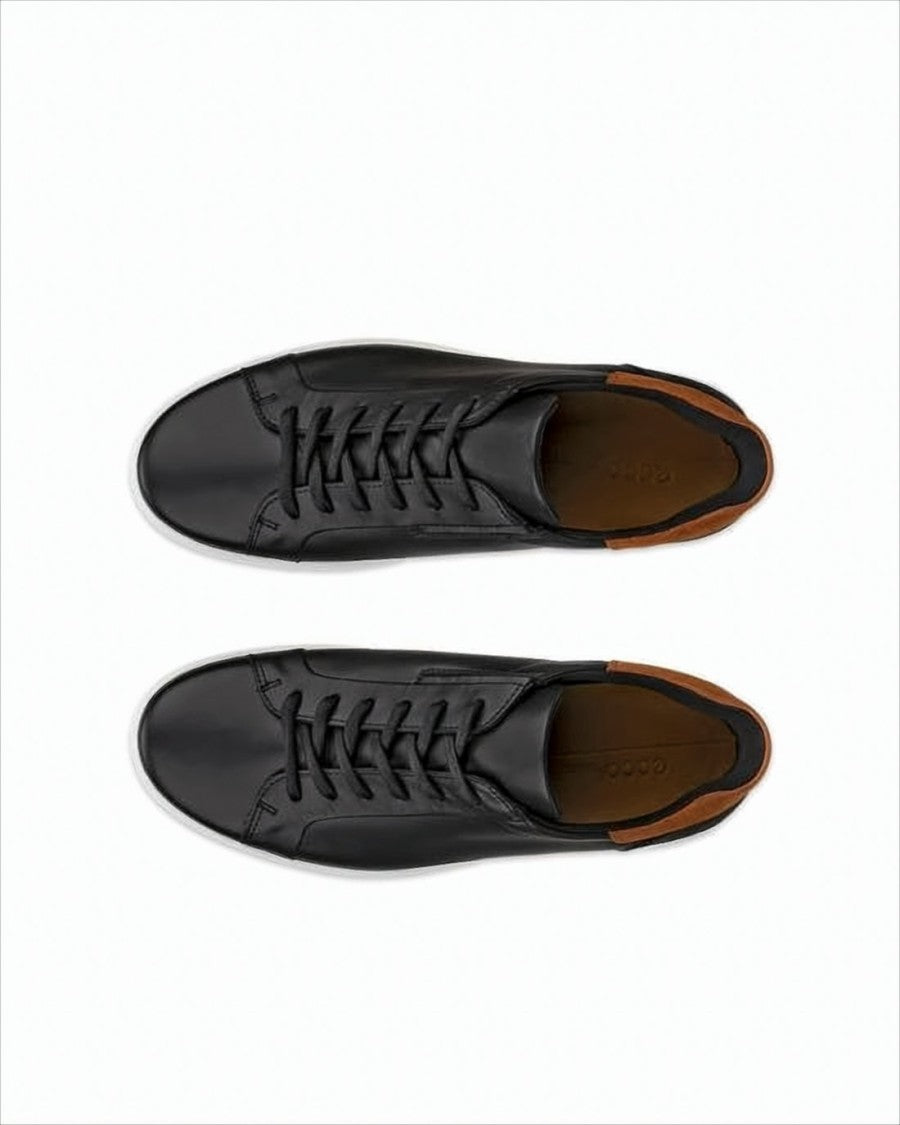 Ecco Low-Top Black Cow Leather Sneakers