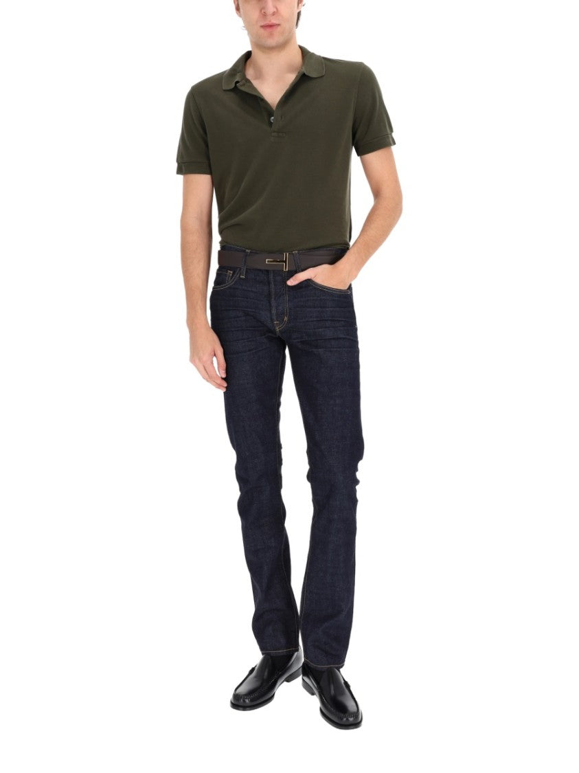 Tom Ford Dark Indigo Moleskin Straight-Leg Jeans