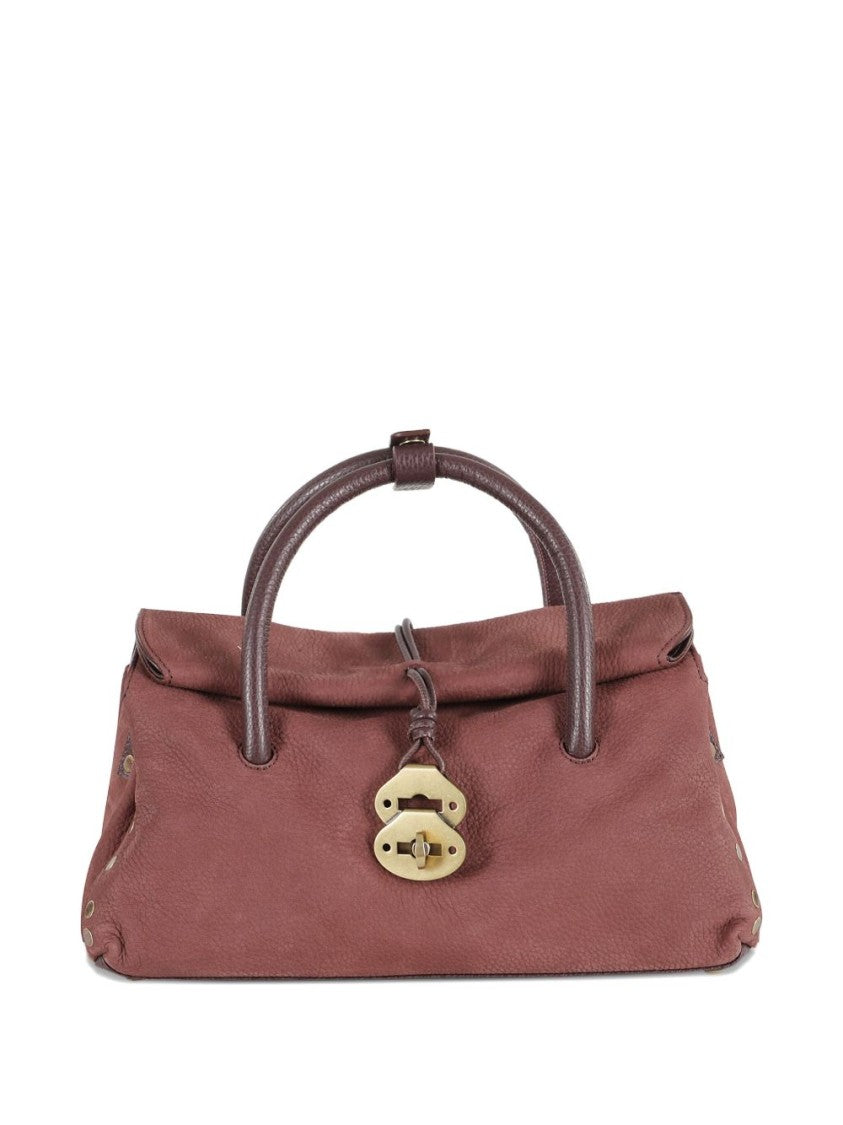 Zanellato Structured Red Calfskin Handbag With Gold-Tone Clasp