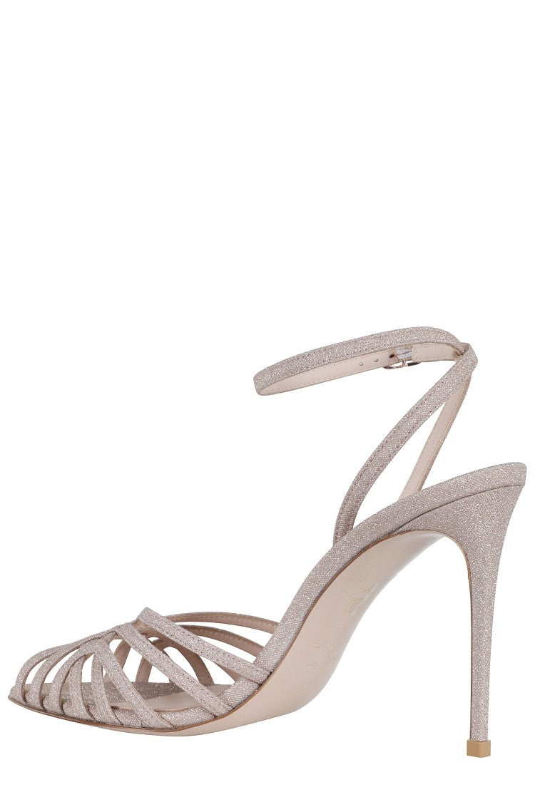 Le Silla Skin Embrace Metallic Open-Toe Leather Sandals