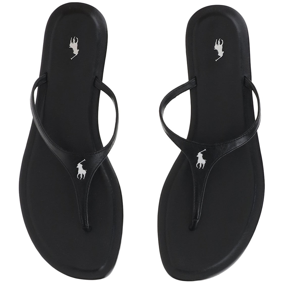 Polo Ralph Lauren Black Leather Thong Sandals